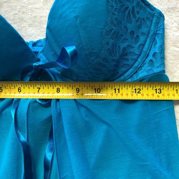 Blue Sheer Tie Front Baby Doll Size M/L - Picture 7 of 7